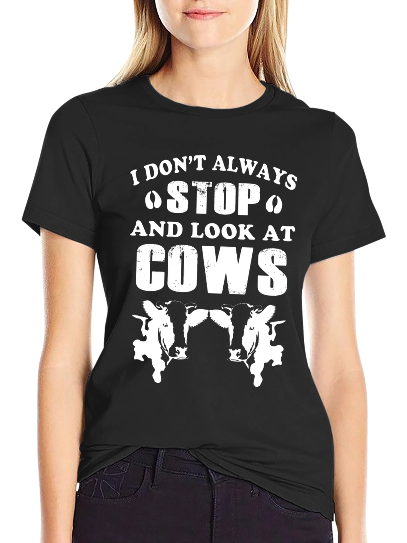 Funny Cow Lover Graphic T-Shirt - Black