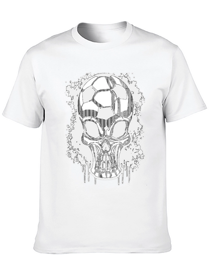 Soccer Skull Graphic Tee - Black Short Sleeve