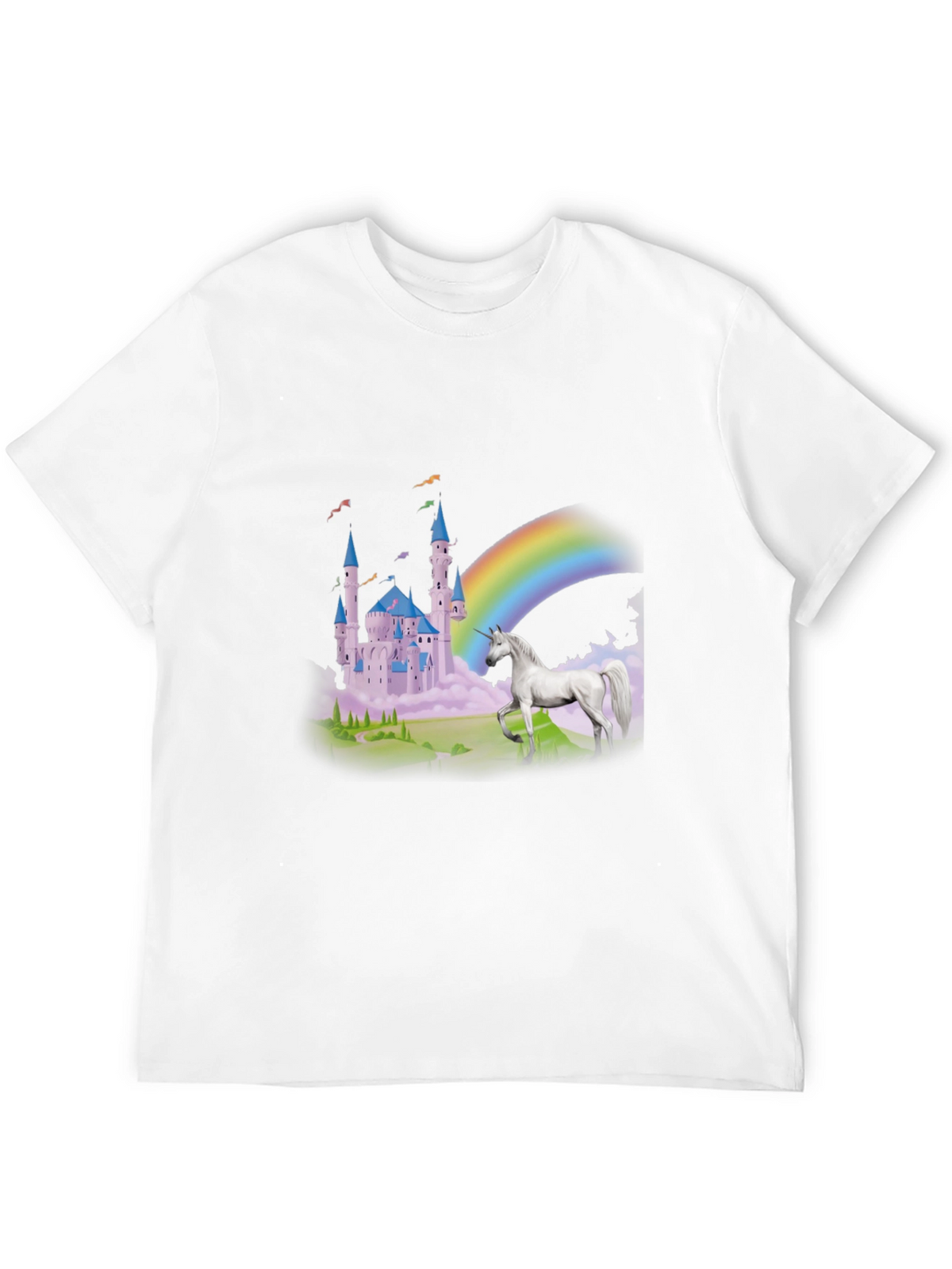 Unicorn Castle Rainbow Graphic Tee