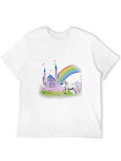 Unicorn Castle Rainbow Graphic Tee
