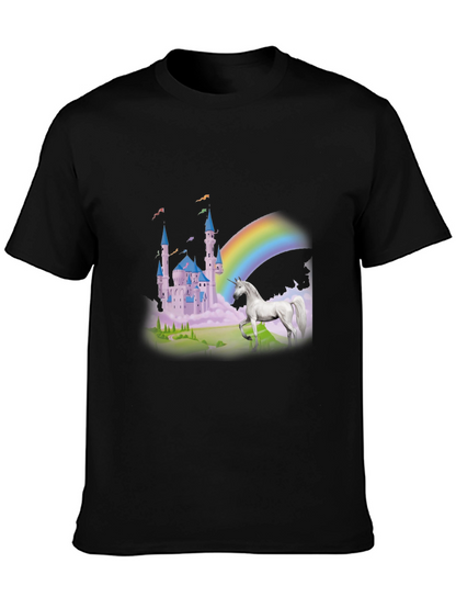 Unicorn Castle Rainbow Graphic Tee