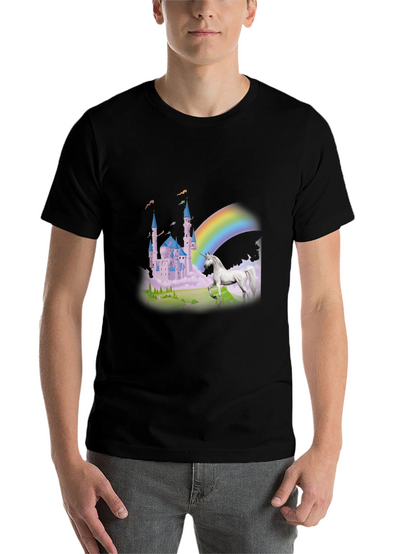 Unicorn Castle Rainbow Graphic Tee