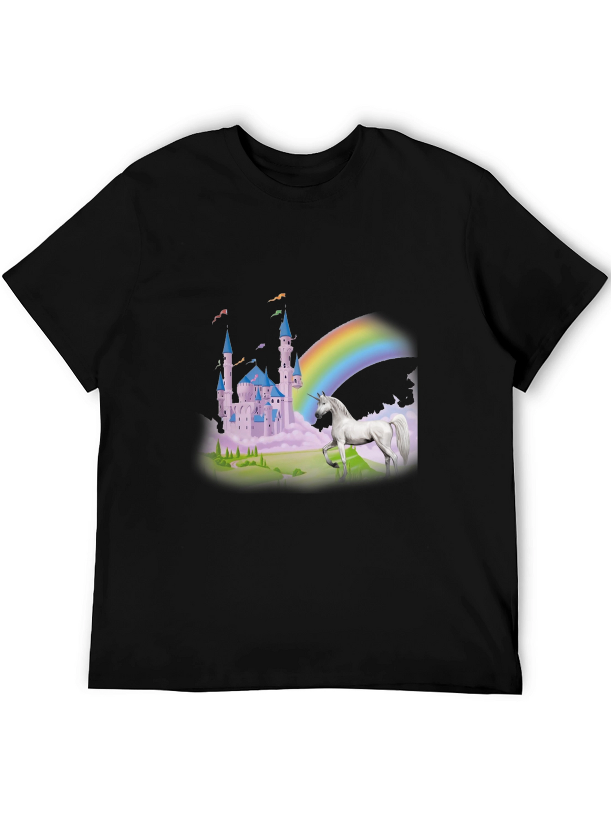 Unicorn Castle Rainbow Graphic Tee
