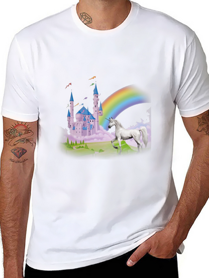 Unicorn Castle Rainbow Graphic Tee