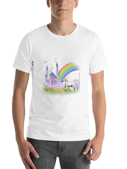 Unicorn Castle Rainbow Graphic Tee