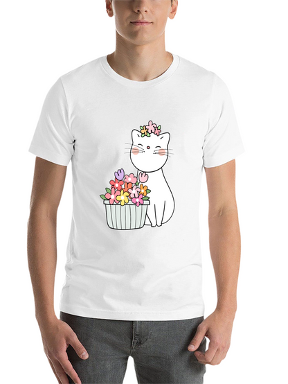 Floral Cat Graphic T-Shirt