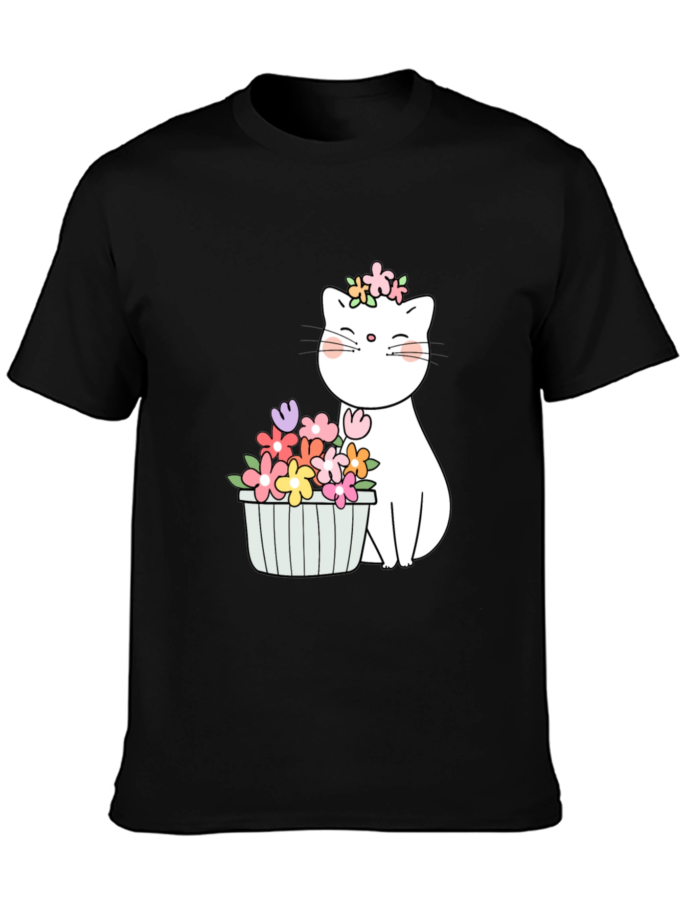 Floral Cat Graphic T-Shirt