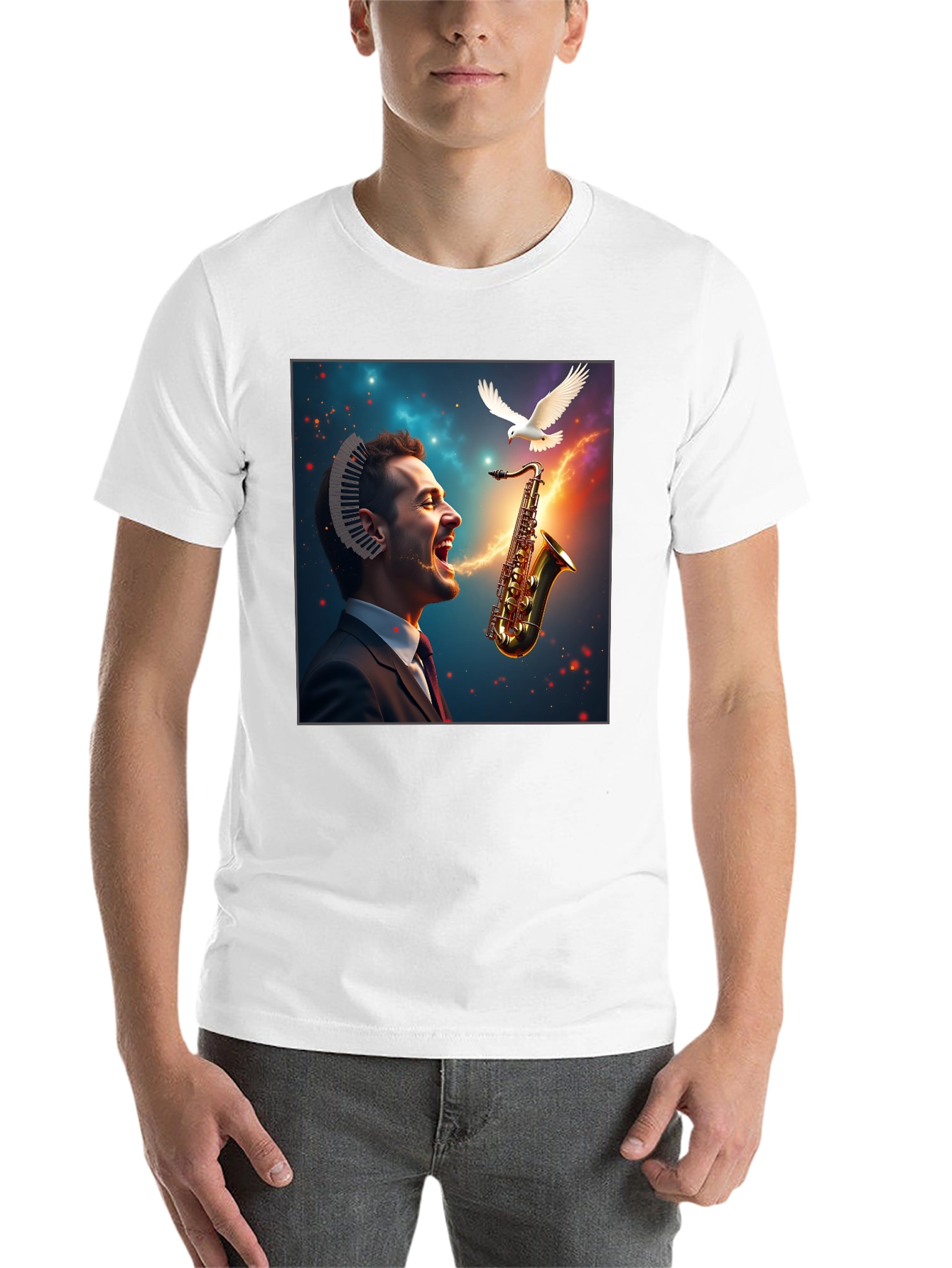 Musical Mind T-Shirt - Artistic Saxophone Design