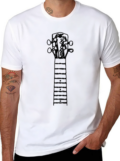 Guitar Neck Graphic Tee - Black Cotton Blend