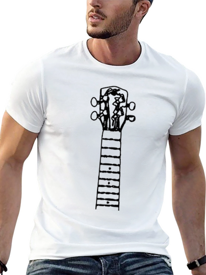 Guitar Neck Graphic Tee - Black Cotton Blend