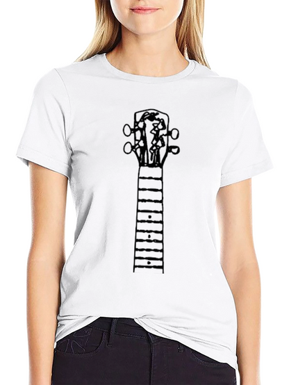 Guitar Neck Graphic Tee - Black Cotton Blend