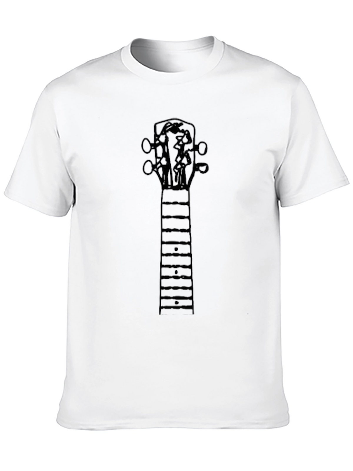Guitar Neck Graphic Tee - Black Cotton Blend