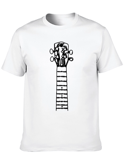 Guitar Neck Graphic Tee - Black Cotton Blend