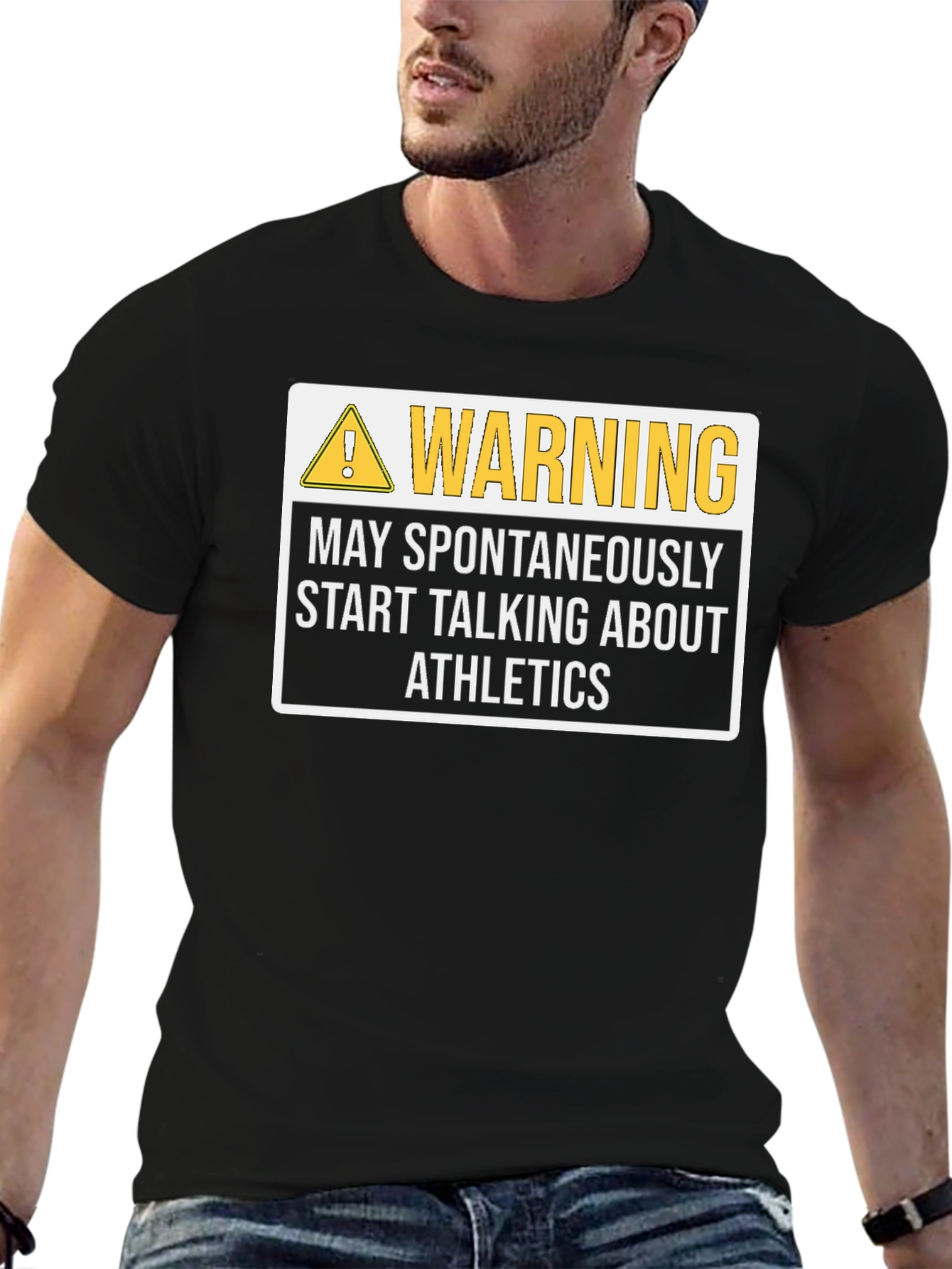 Warning May Spontaneously Start Talking About Athletics T-Shirt