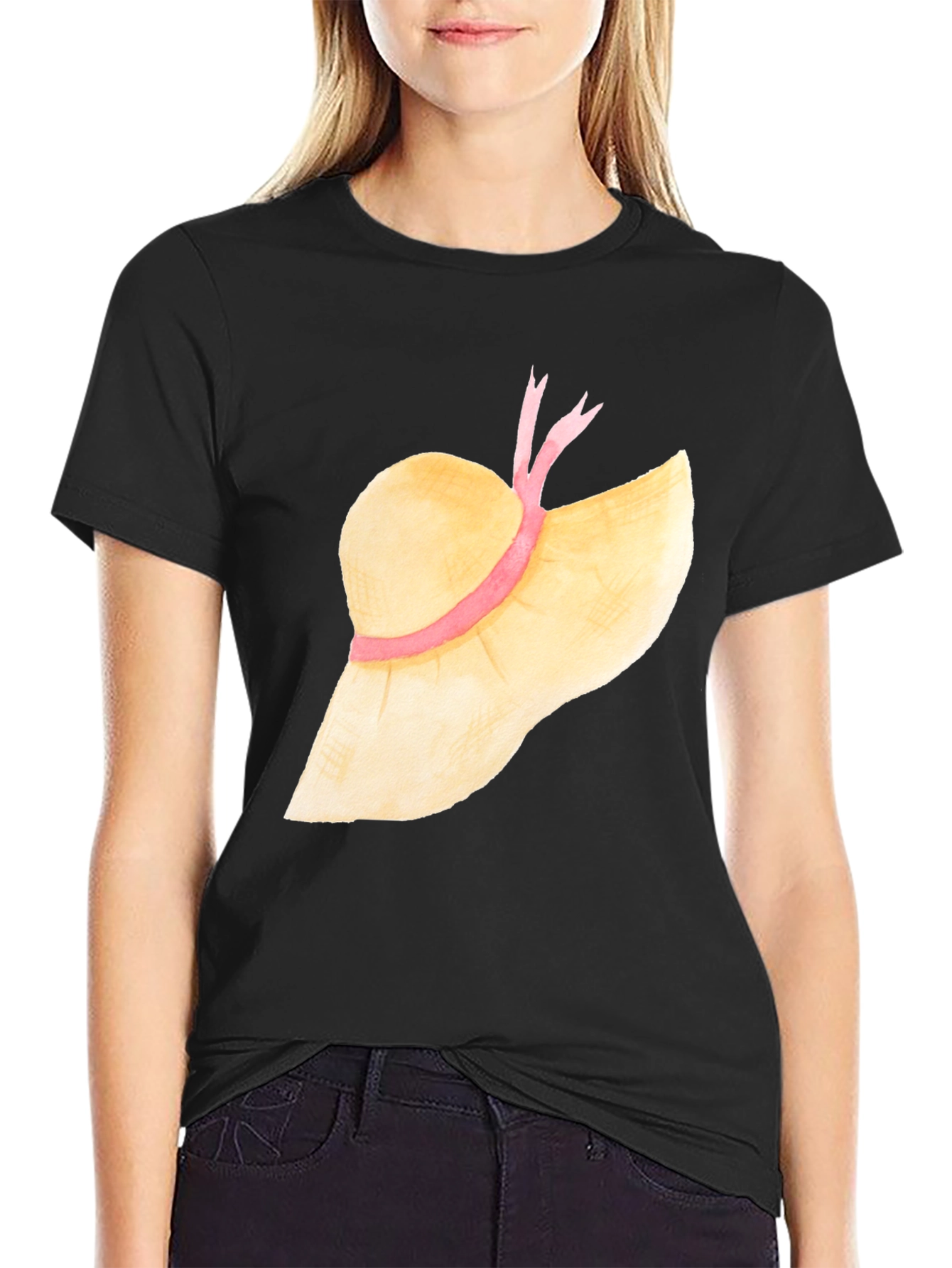 Sun Hat Graphic Tee - Stylish Summer T-Shirt