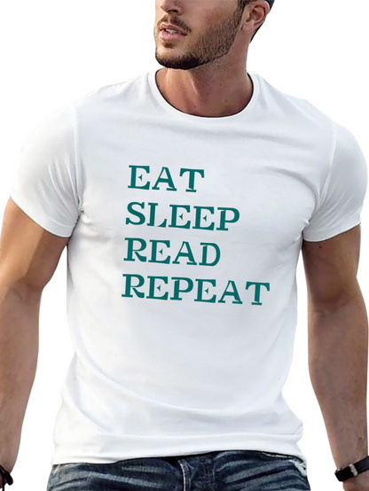 Eat Sleep Read Repeat Graphic Tee - Black