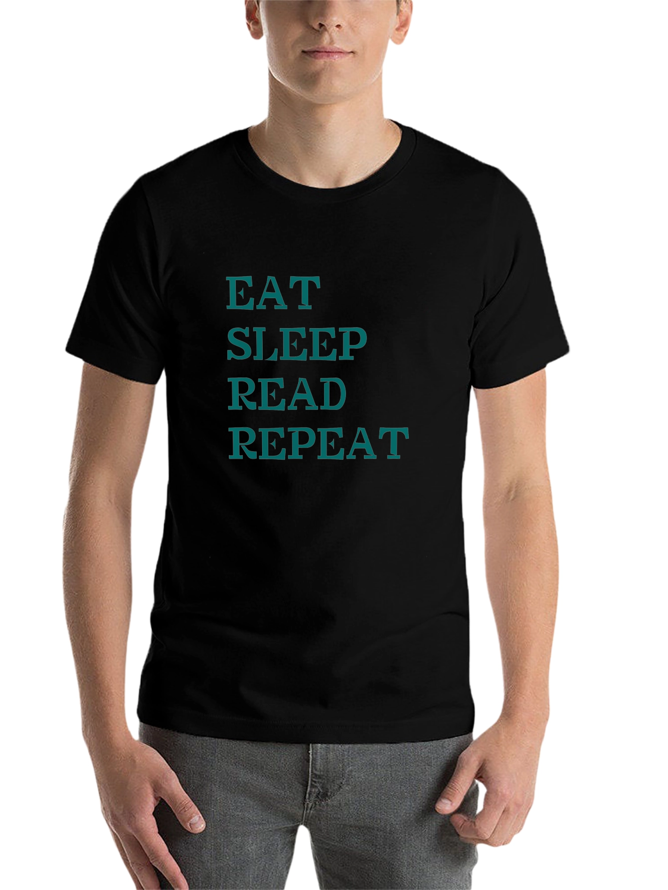 Eat Sleep Read Repeat Graphic Tee - Black