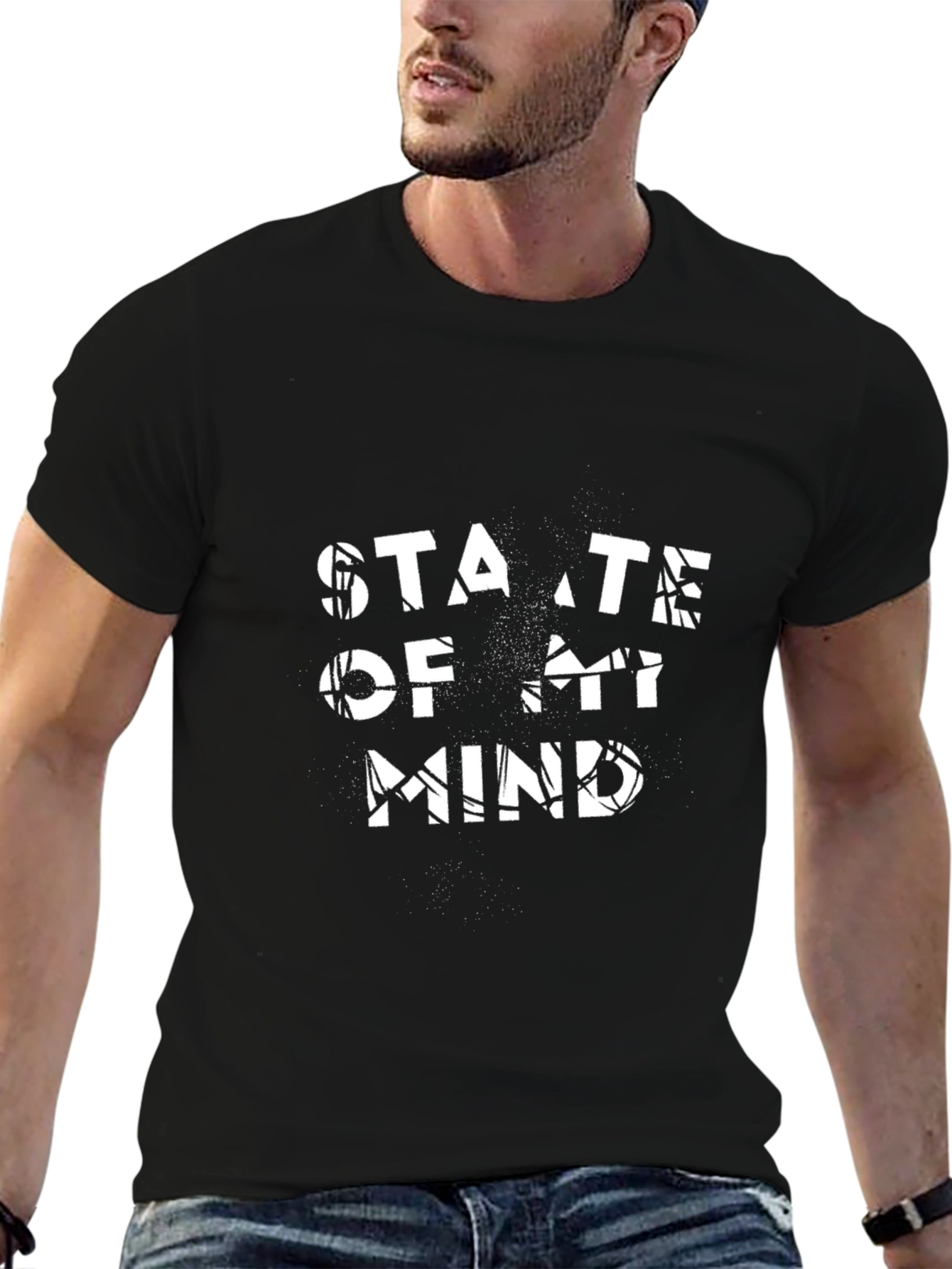 State of Mind Graphic Print Black T-Shirt