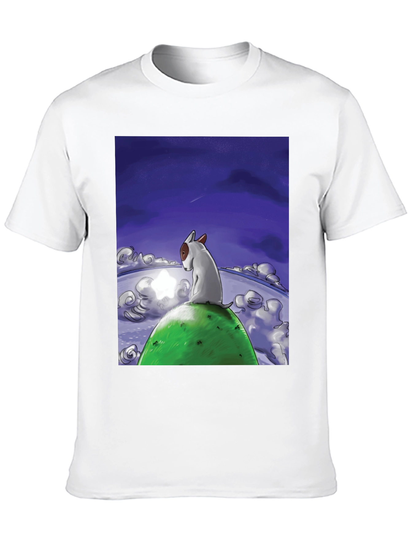 Dog Stargazing Tee - Bull Terrier Graphic Print