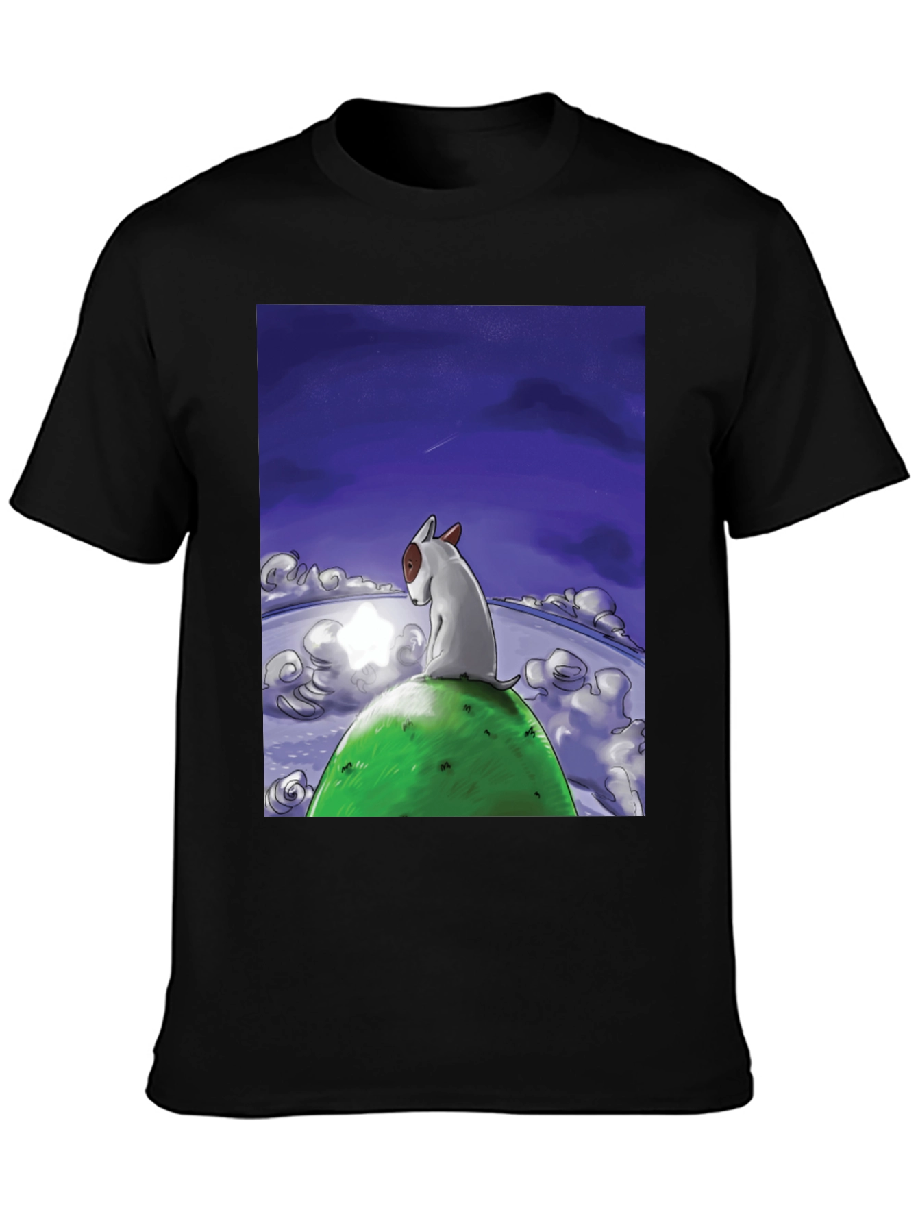 Dog Stargazing Tee - Bull Terrier Graphic Print