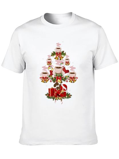 Coffee Christmas Tree Graphic T-Shirt