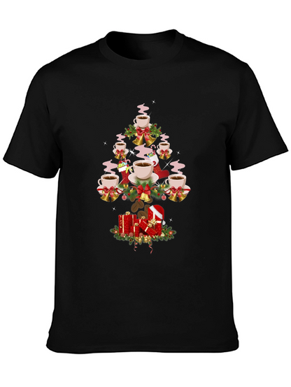 Coffee Christmas Tree Graphic T-Shirt