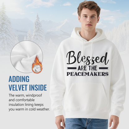 Blessed Are The Peacemakers Letter White Hoodie, Gentle Cozy Faith Pullover Unisex