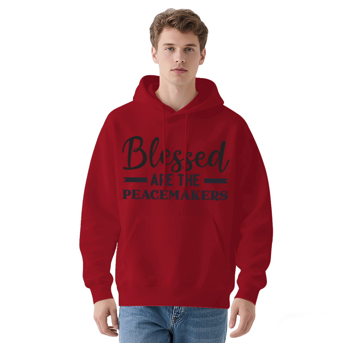 Blessed Are The Peacemakers Letter White Hoodie, Gentle Cozy Faith Pullover Unisex