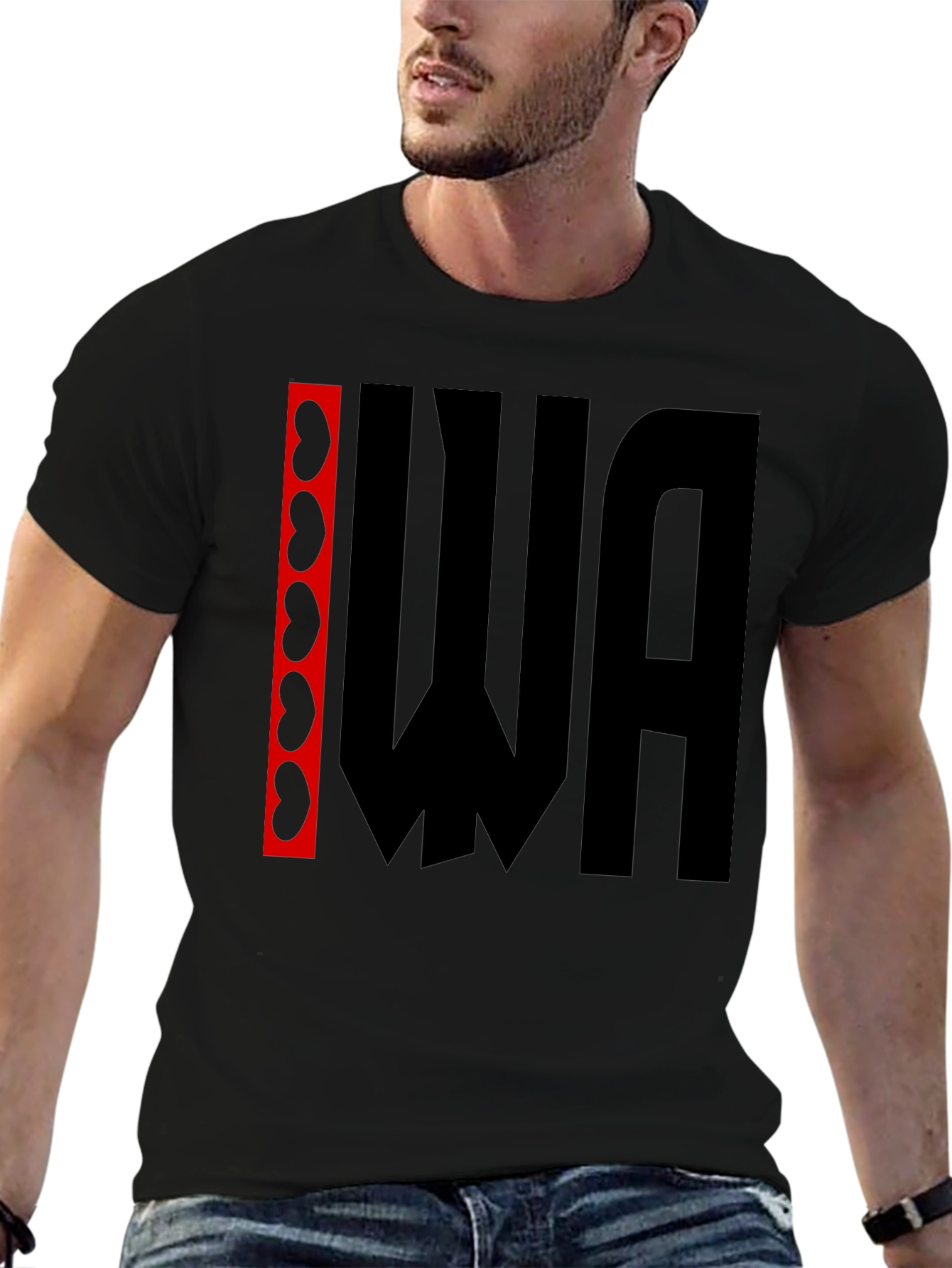 Kidney WA Graphic Tee - Black Cotton T-Shirt