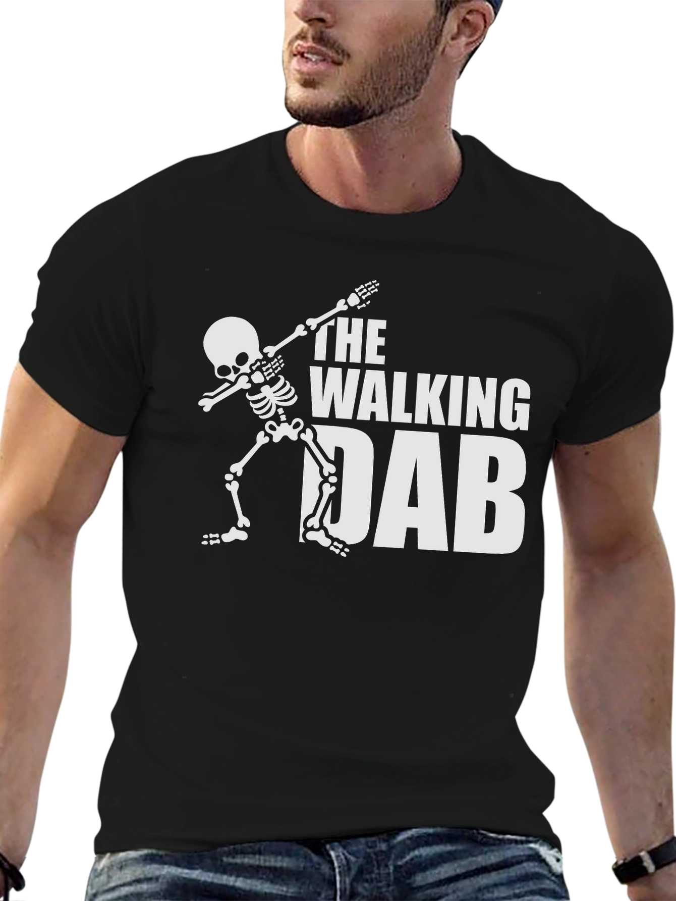 The Walking Dab Skeleton Graphic Tee - Black