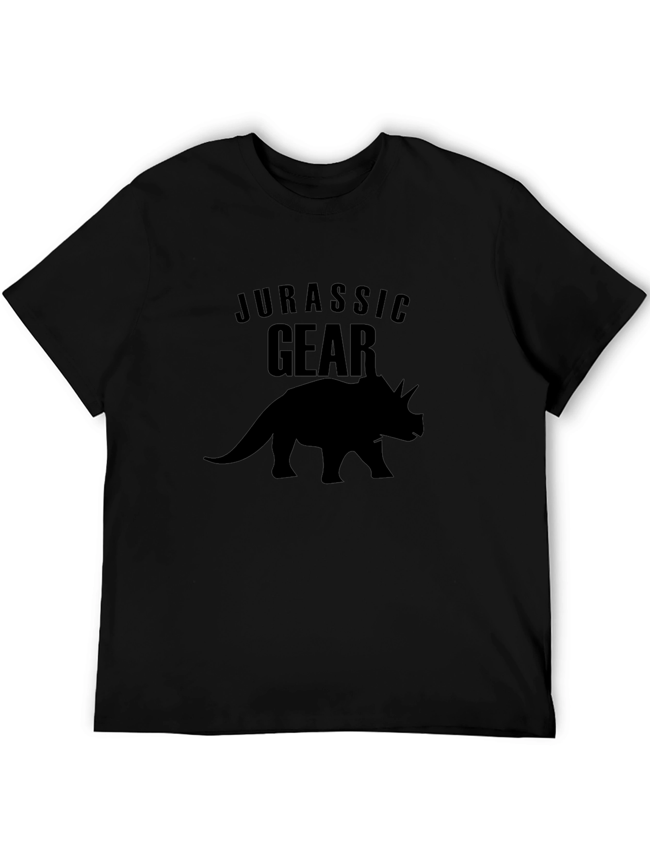 Jurassic Gear Triceratops Black T-Shirt