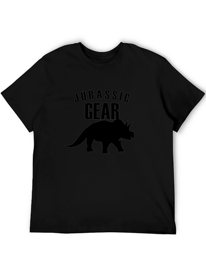 Jurassic Gear Triceratops Black T-Shirt