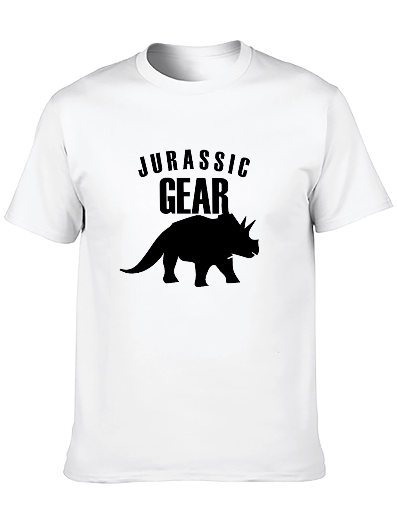 Jurassic Gear Triceratops Black T-Shirt