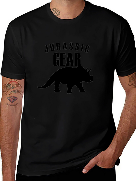 Jurassic Gear Triceratops Black T-Shirt