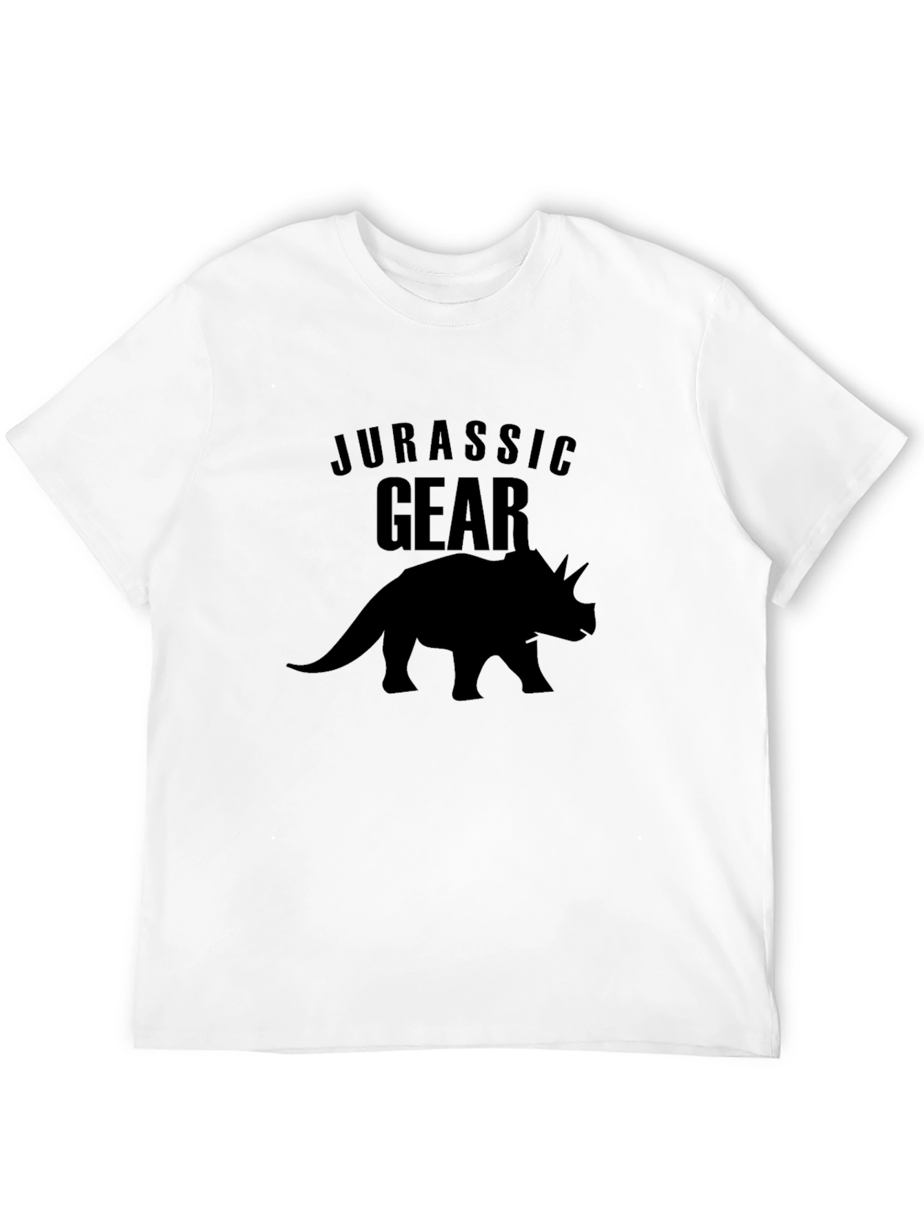 Jurassic Gear Triceratops Black T-Shirt