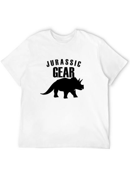 Jurassic Gear Triceratops Black T-Shirt