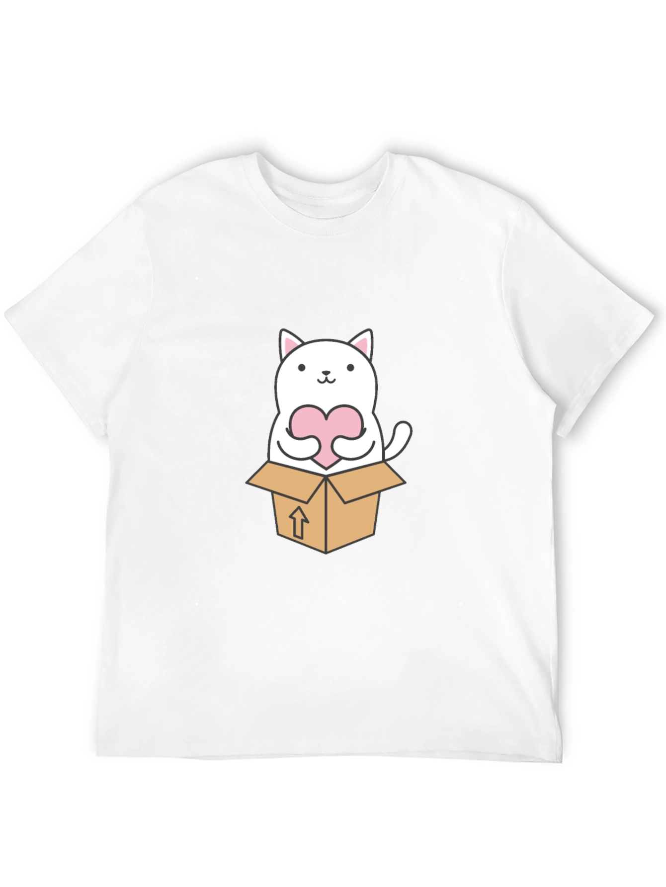 Cute Cat in a Box Graphic Tee