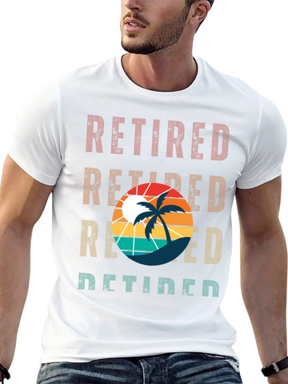 Retired Palm Tree Graphic T-Shirt