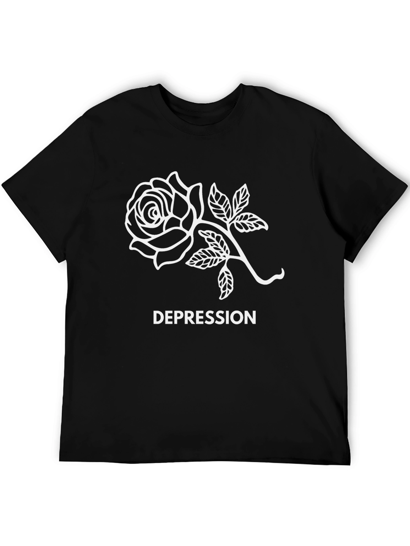 Rose Depression Graphic T-Shirt - Black