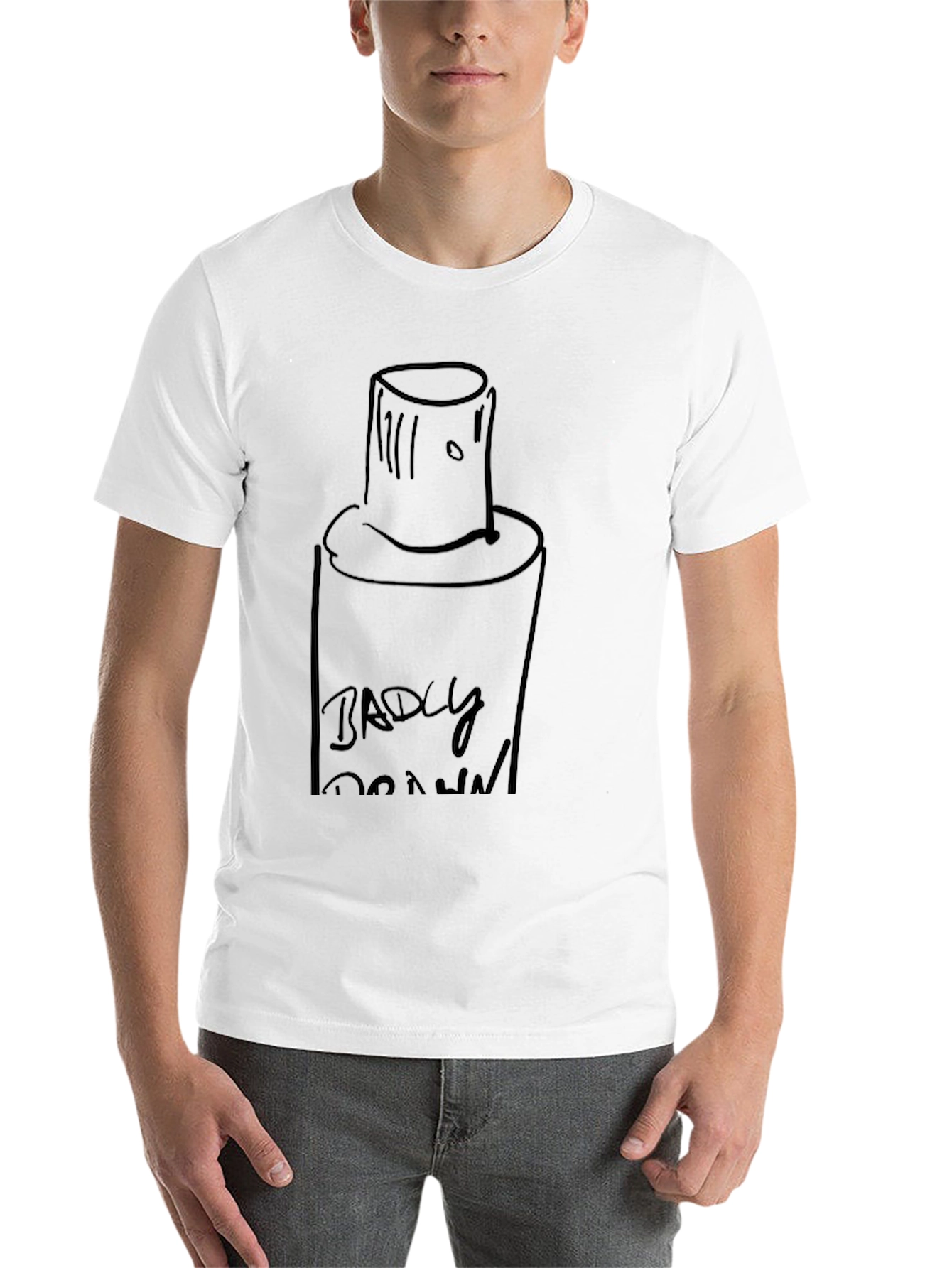 Badly Drawn Spray Paint Can Black T-Shirt