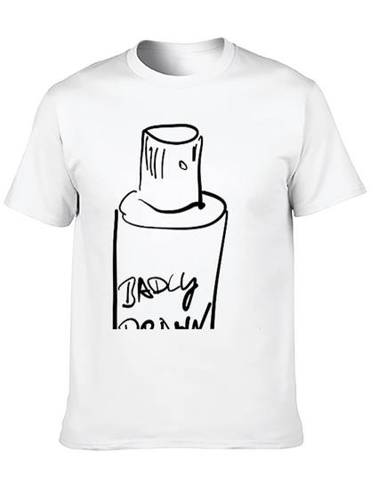 Badly Drawn Spray Paint Can Black T-Shirt