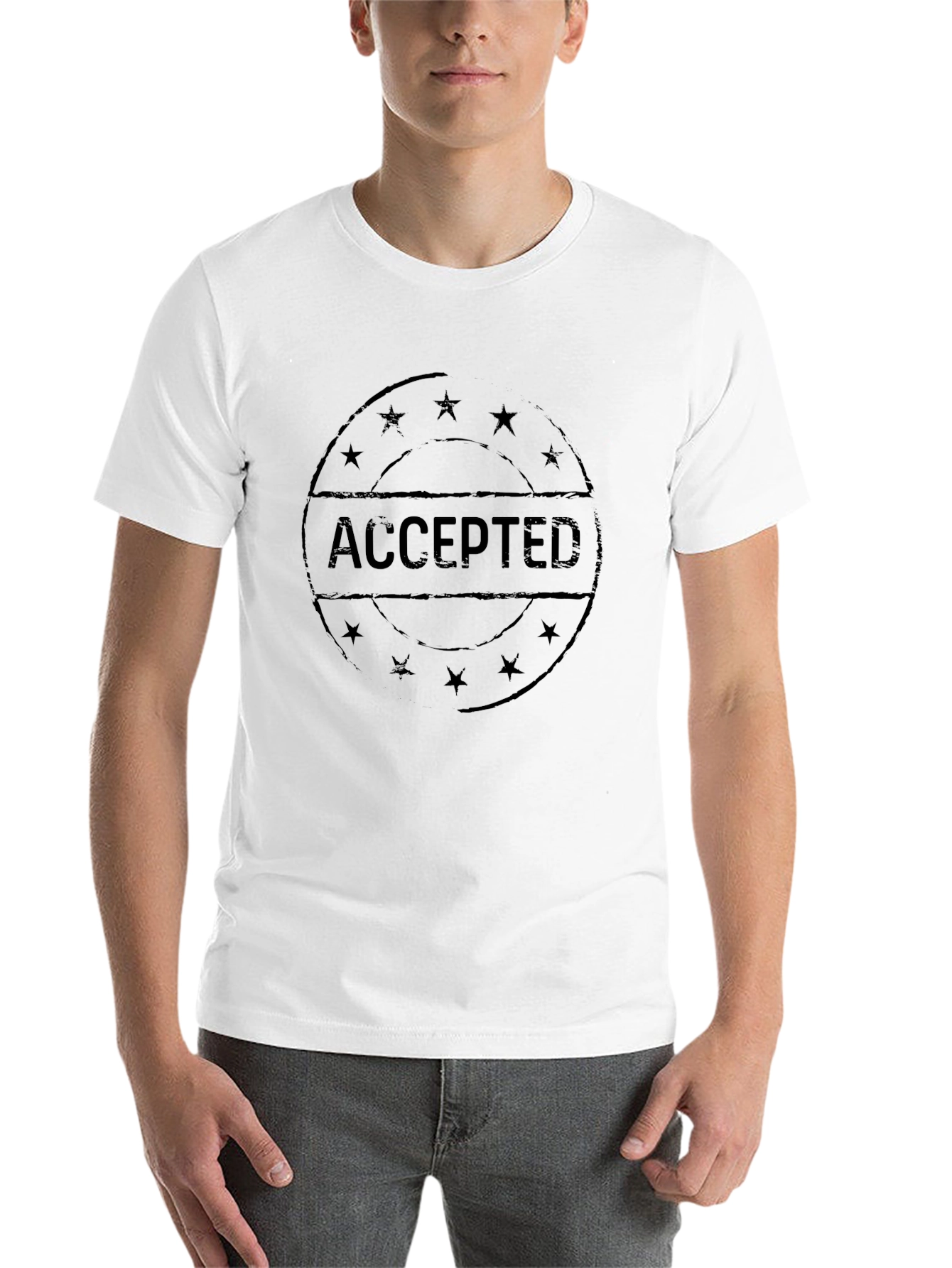 Accepted Graphic T-Shirt - Black Casual Tee