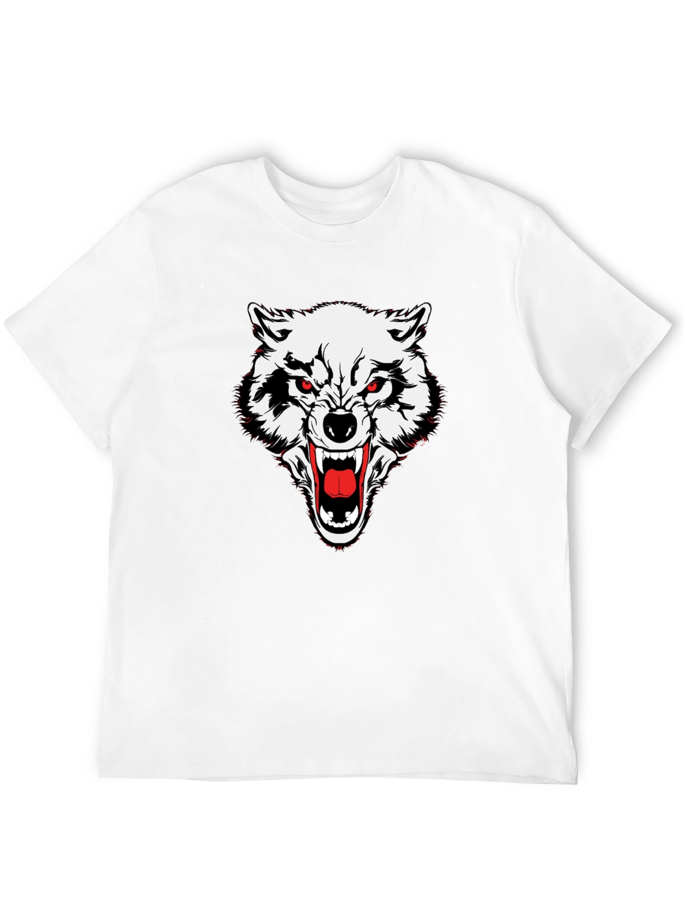 Mens Black Wolf Graphic Tee
