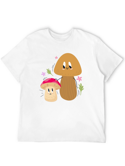 Cute Mushroom Graphic Tee - Black