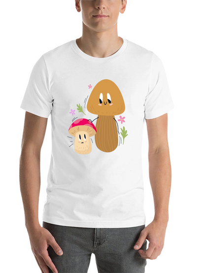 Cute Mushroom Graphic Tee - Black