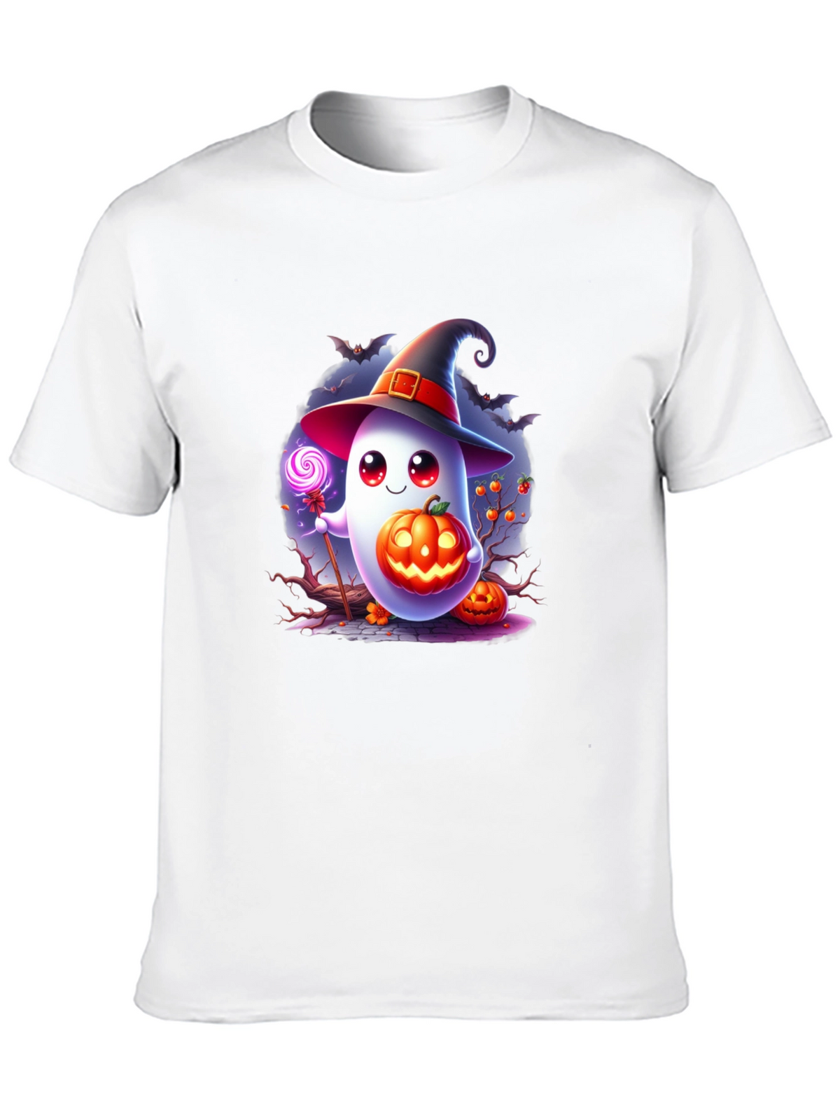 Halloween Ghost T-Shirt - Cute Pumpkin Witch Graphic Tee
