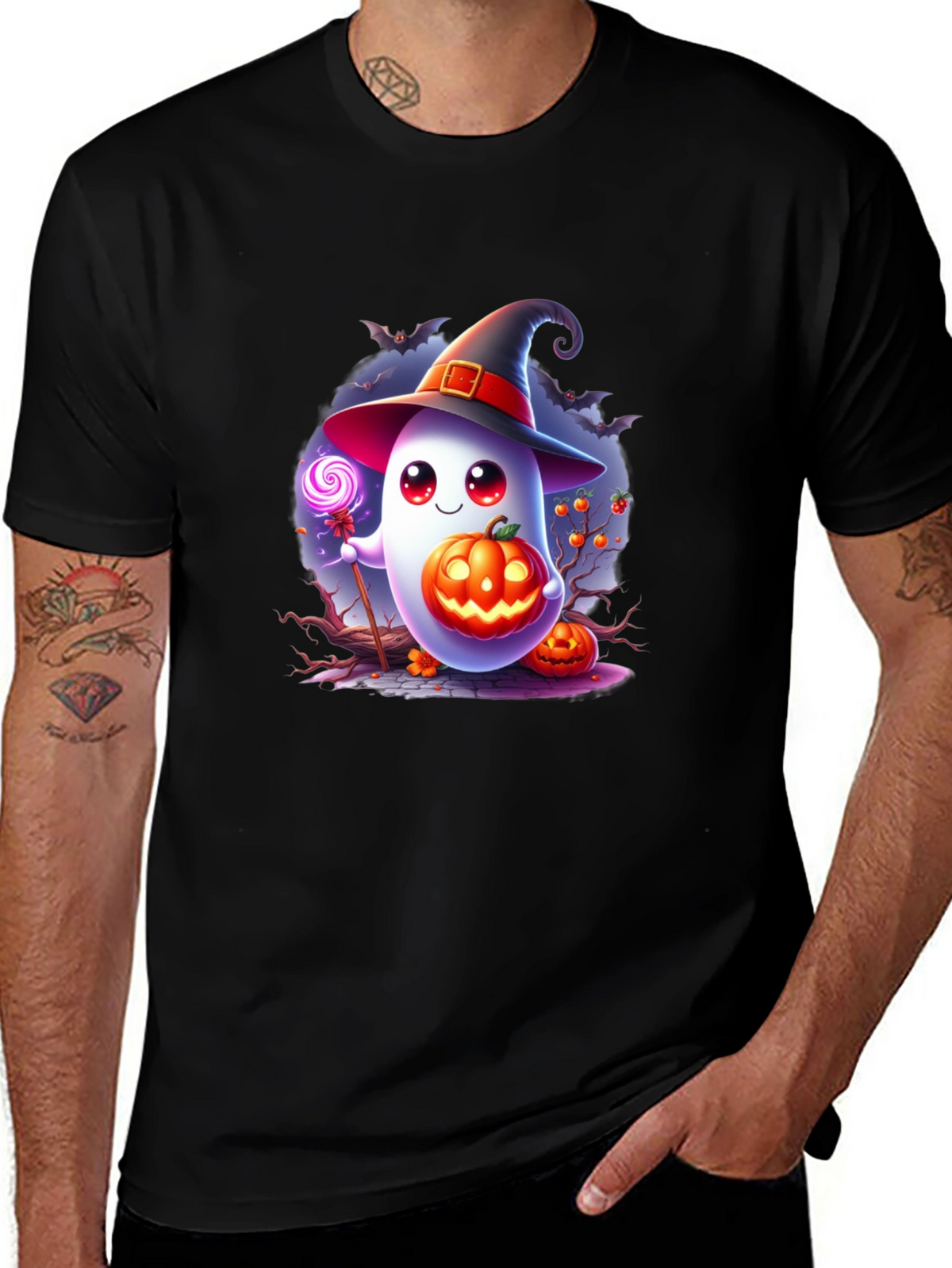 Halloween Ghost T-Shirt - Cute Pumpkin Witch Graphic Tee