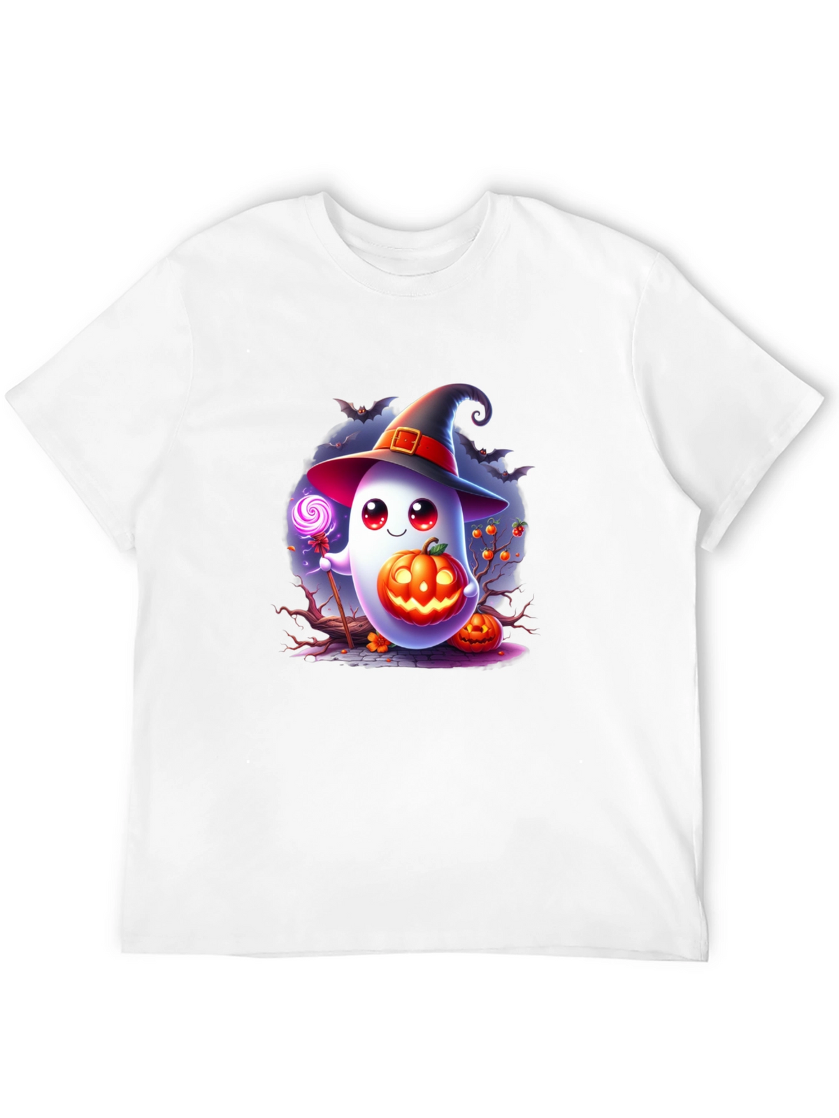 Halloween Ghost T-Shirt - Cute Pumpkin Witch Graphic Tee