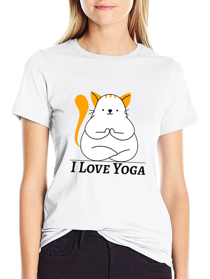 Yoga Cat T-Shirt - Meditating Kitten Graphic Tee
