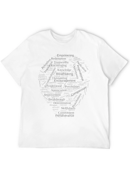 Inspirational Word Cloud Graphic Tee - Black